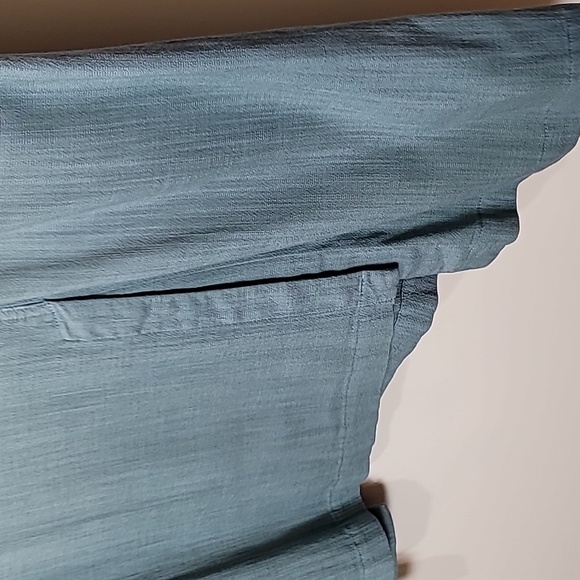 by JJ Ombre Asymmetrical Tunic Linen Look in 3 Shades of Blue 3/4 length sleeves - Picture 6 of 17